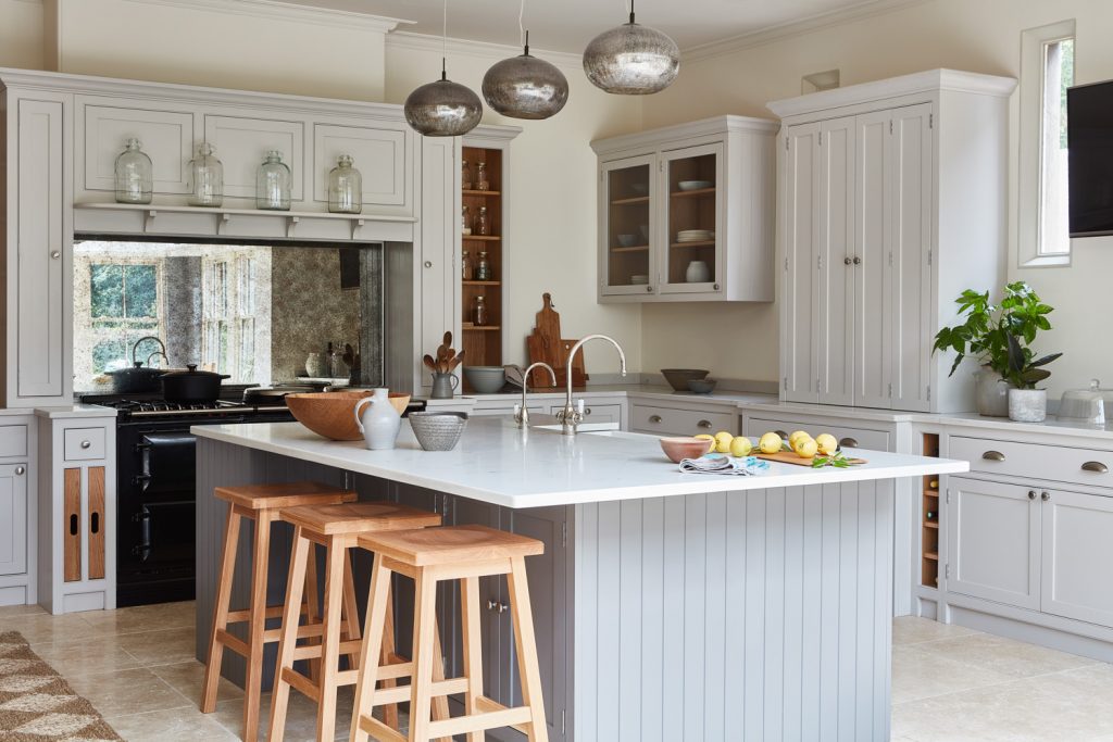 Natural wood shaker cabinets