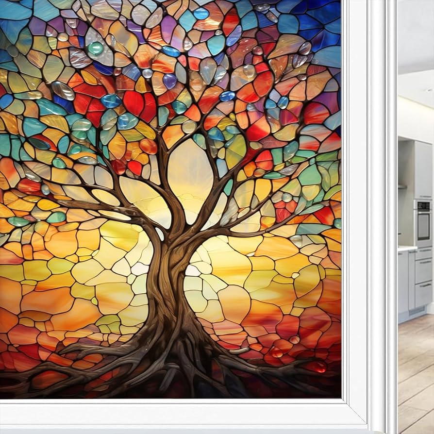 abstract geometric stained glass