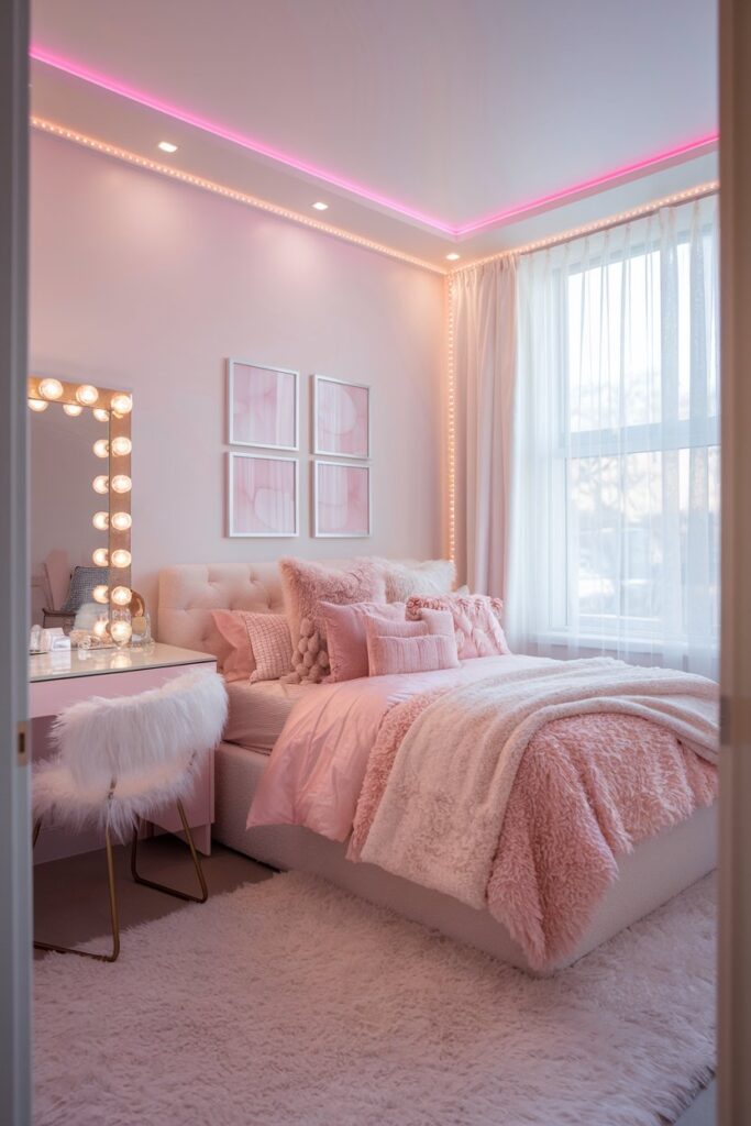 rose gold teen decor